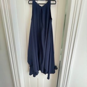 Navy Hatch Maternity Dress
